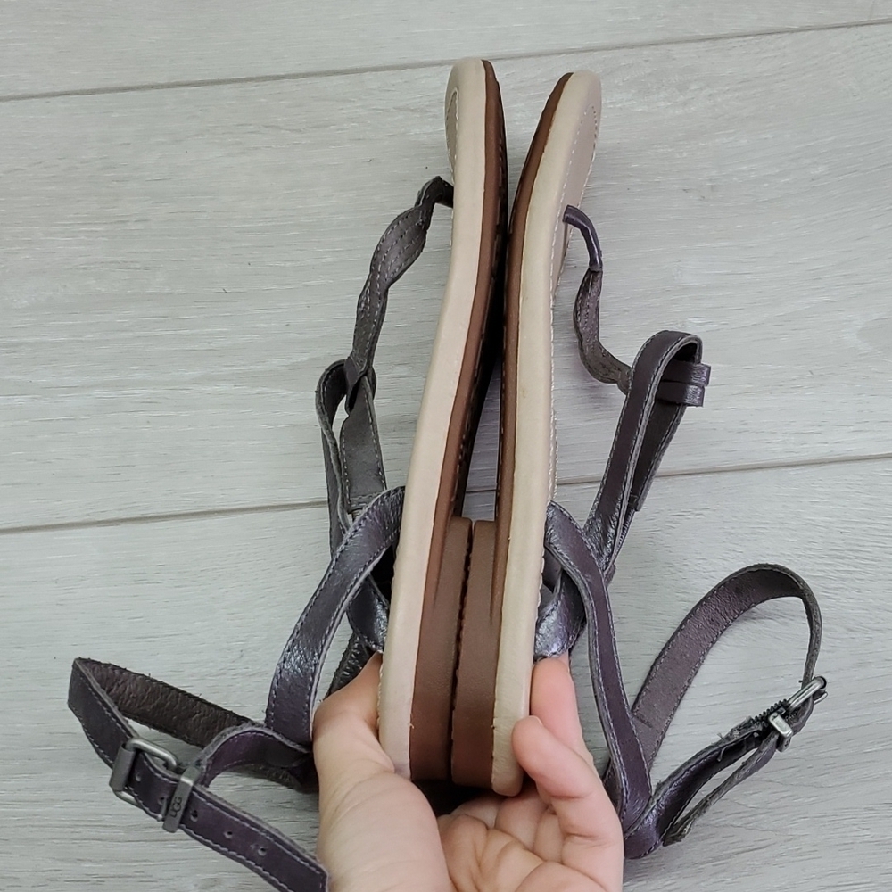 Ugg Women Ankle Leather T Strap Comfort Sandals shoes sz 6 - Picture 8 of 11